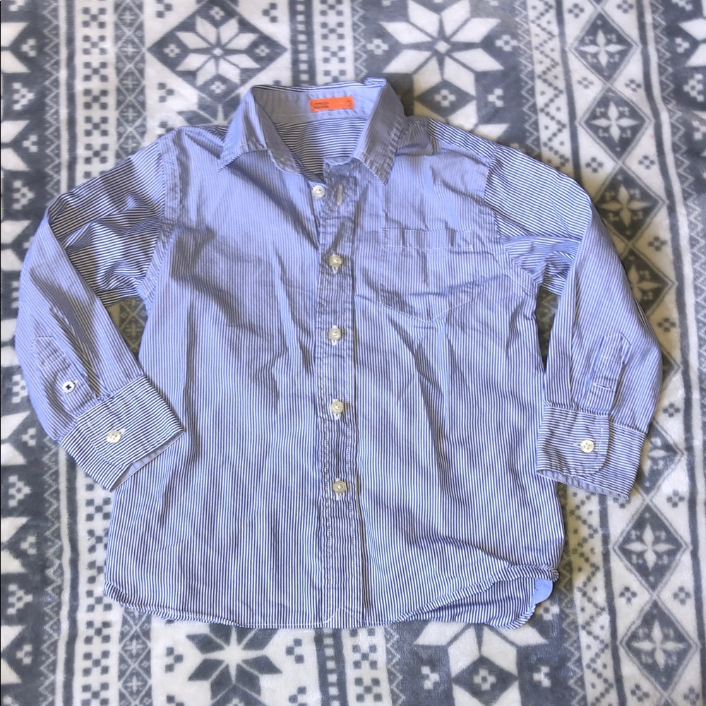 Classic Blue Striped Button-Up Shirt for Kids - Brand Unspecified